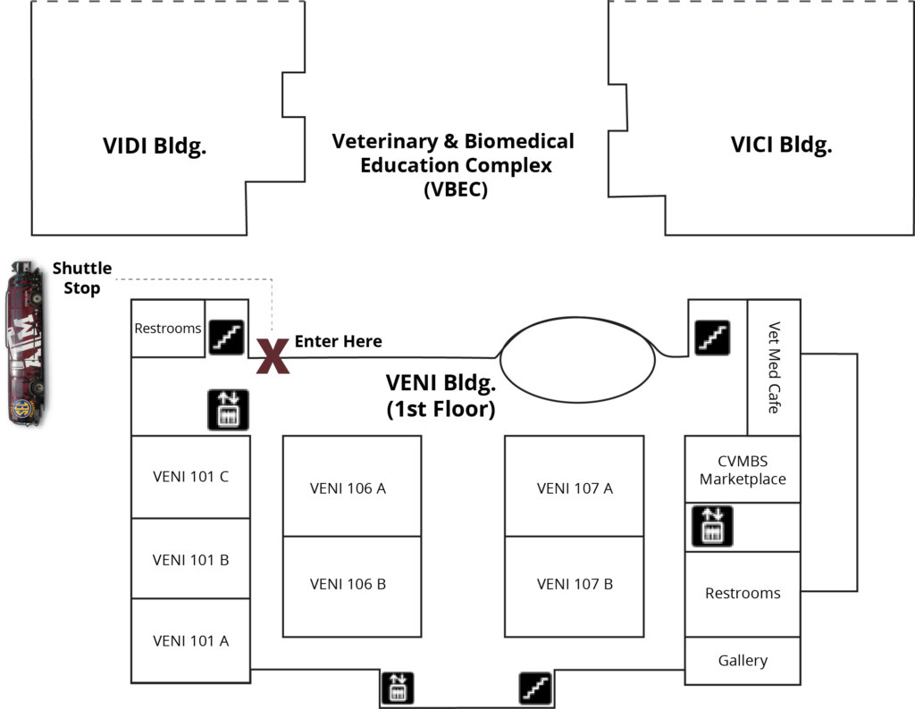 Map of VENI building 1st floor