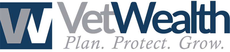 VetWealth Plan. Protect. Grow. Logo